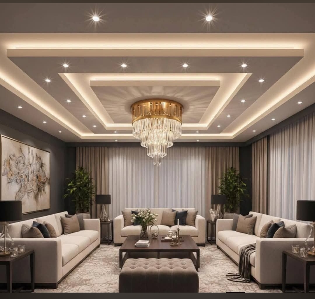 Decorative gypsum ceiling villa